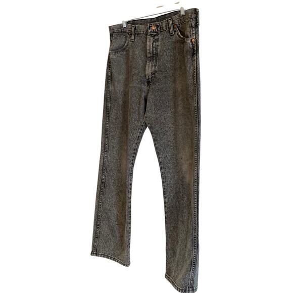 Vintage 90s Wrangler Black Stone Washed Cotton Denim Western Jeans Size 36x32 - Picture 16 of 16